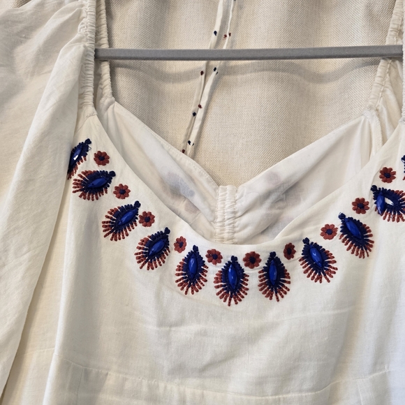 Farm Rio White Embroidered Women's Top Size L - Picture 4 of 6